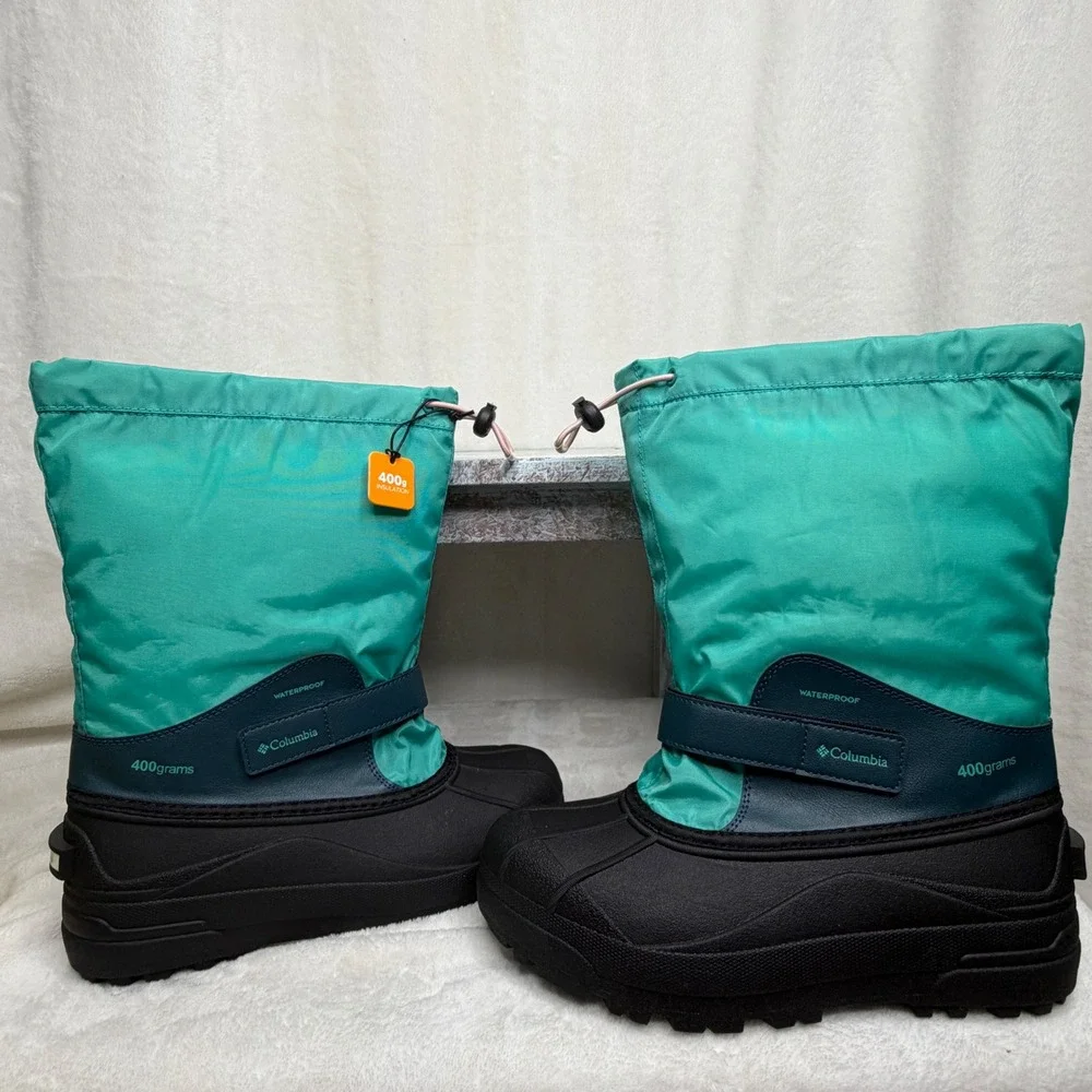 NWT‎ Columbia Snow Boots Kids Size 7 Teal Black Waterproof Insulated BY1324-454
